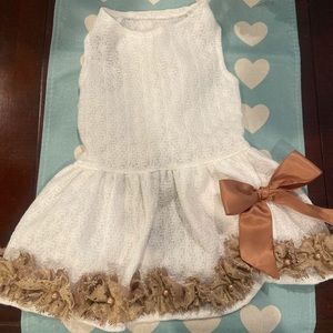 Fitwarm Beautiful Elegant White Dress w/ Bow